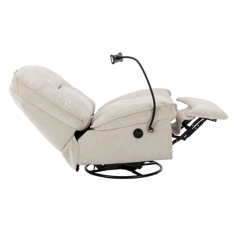 Fauteuil inclinable pivotant en chenille réglable Clihome avec support de téléphone
