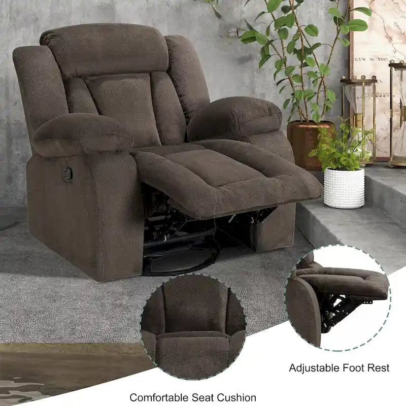 Fauteuil inclinable rembourré à bascule et pivotant