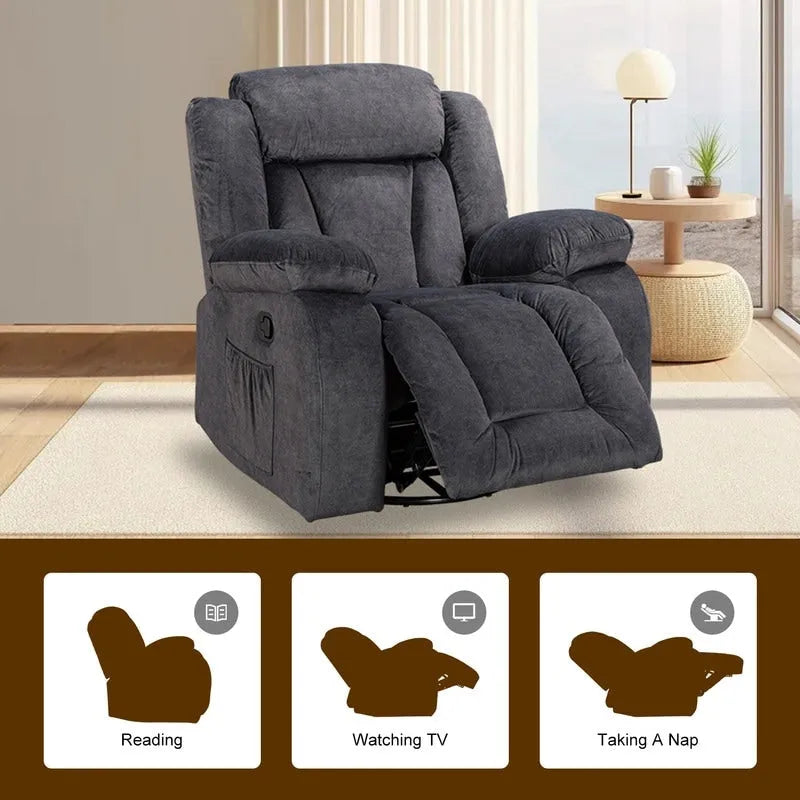 Fauteuil inclinable rembourré à bascule et pivotant