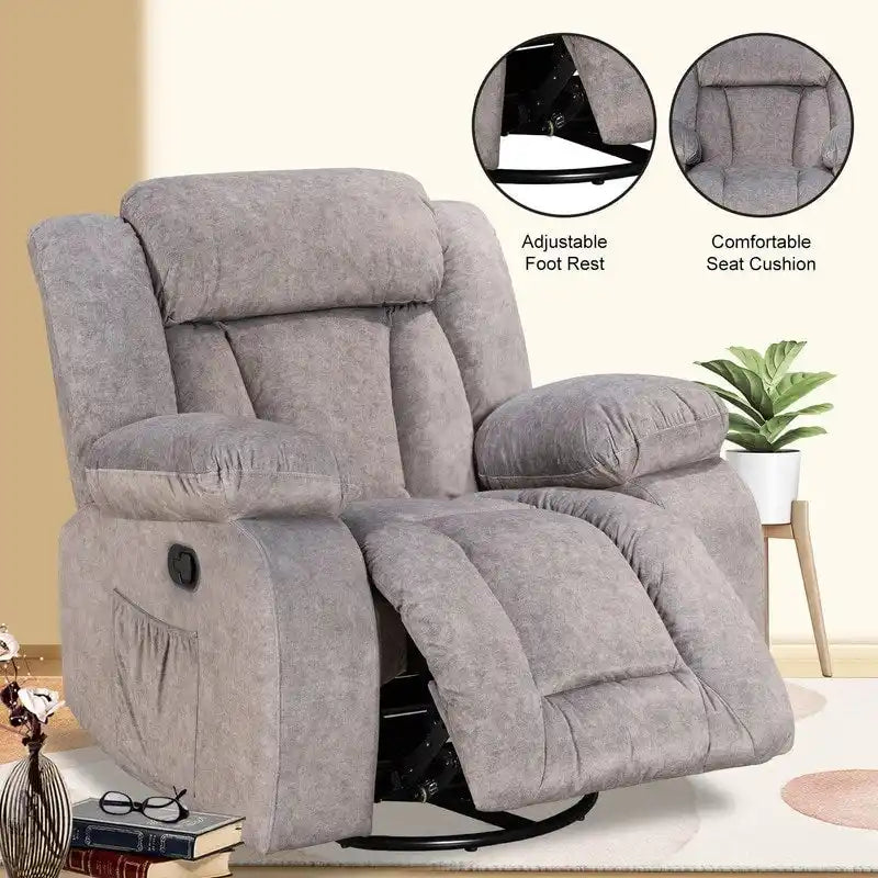 Fauteuil inclinable rembourré à bascule et pivotant