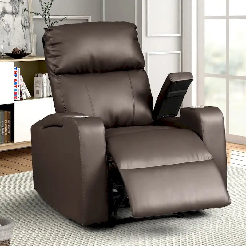 Fauteuil inclinable électrique moderne en similicuir et tissu éponge