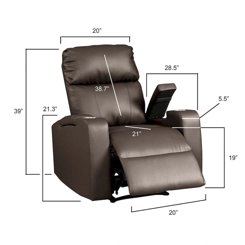 Fauteuil inclinable électrique moderne en similicuir et tissu éponge