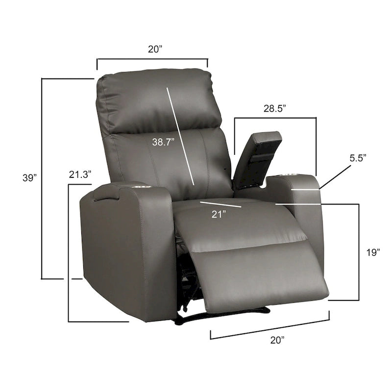 Fauteuil inclinable électrique moderne en similicuir et tissu éponge