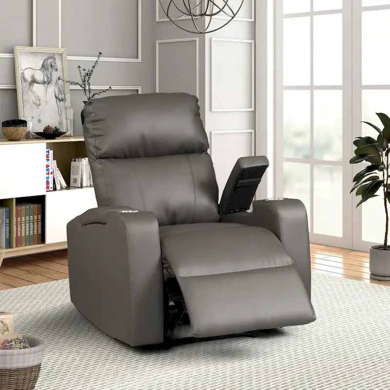 Fauteuil inclinable électrique moderne en similicuir et tissu éponge