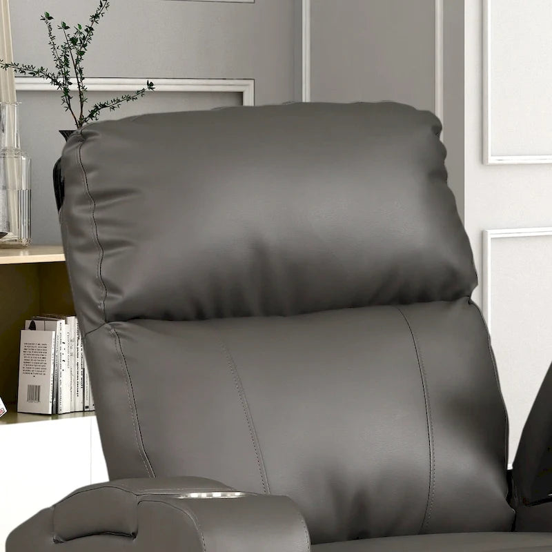 Fauteuil inclinable électrique moderne en similicuir et tissu éponge