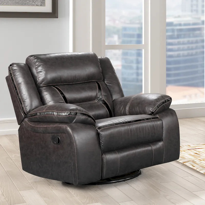Fauteuil inclinable manuel Elkton de Roundhill Furniture, Châtaigne foncée