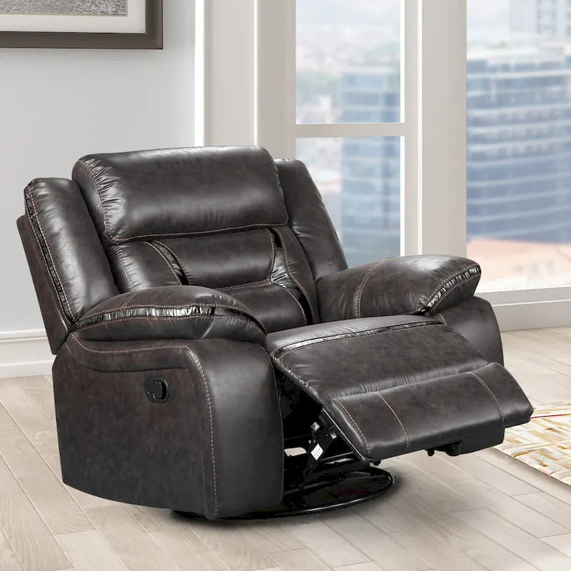 Fauteuil inclinable manuel Elkton de Roundhill Furniture, Châtaigne foncée
