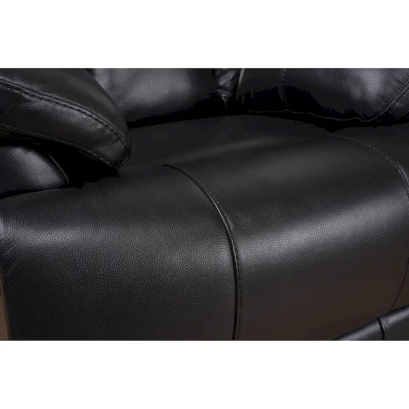 Fauteuil inclinable manuel Davin en cuir véritable pleine fleur marron avec repose-pieds extensible