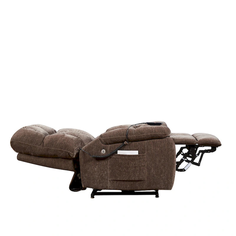 Fauteuil inclinable électrique Liyasi avec 2 moteurs, massage et chaleur pour personnes âgées, 3 positions, 2 poches latérales, port de charge USB P
