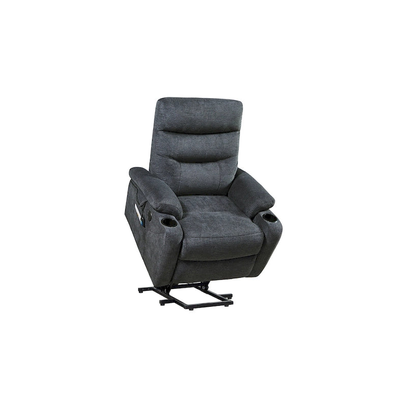 Fauteuil inclinable électrique Liyasi avec massage et chauffage pour personnes âgées, 3 positions, 2 poches latérales, porte-gobelets, chargeur USB