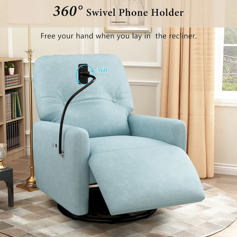 Fauteuil inclinable électrique pivotant à 270 degrés, canapé inclinable individuel pour cinéma maison avec porte-téléphone pour L