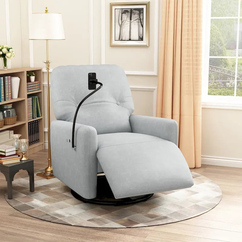 Fauteuil inclinable électrique pivotant à 270 degrés, canapé inclinable individuel pour cinéma maison avec porte-téléphone pour L
