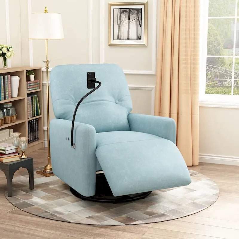 Fauteuil inclinable électrique pivotant à 270 degrés, canapé inclinable individuel pour cinéma maison avec porte-téléphone pour L