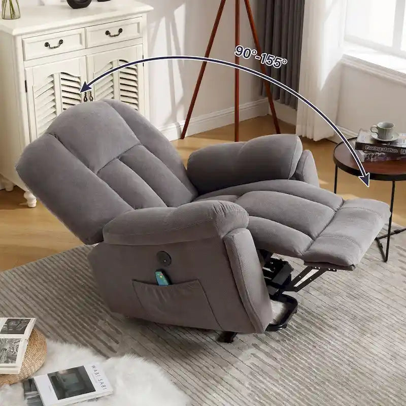 Fauteuil inclinable releveur électrique pour personnes âgées avec fonctions de chauffage et de massage, inclinable pour salon avec position infinie et