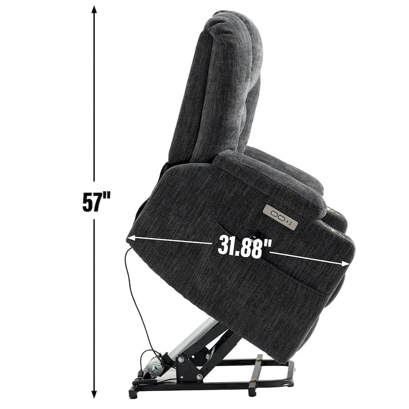 Fauteuil inclinable releveur électrique grande puissance EMON avec massage et fonction chauffante pour personnes âgées, fauteuil inclinable large et rembourré, mécanisme de mouvement robuste