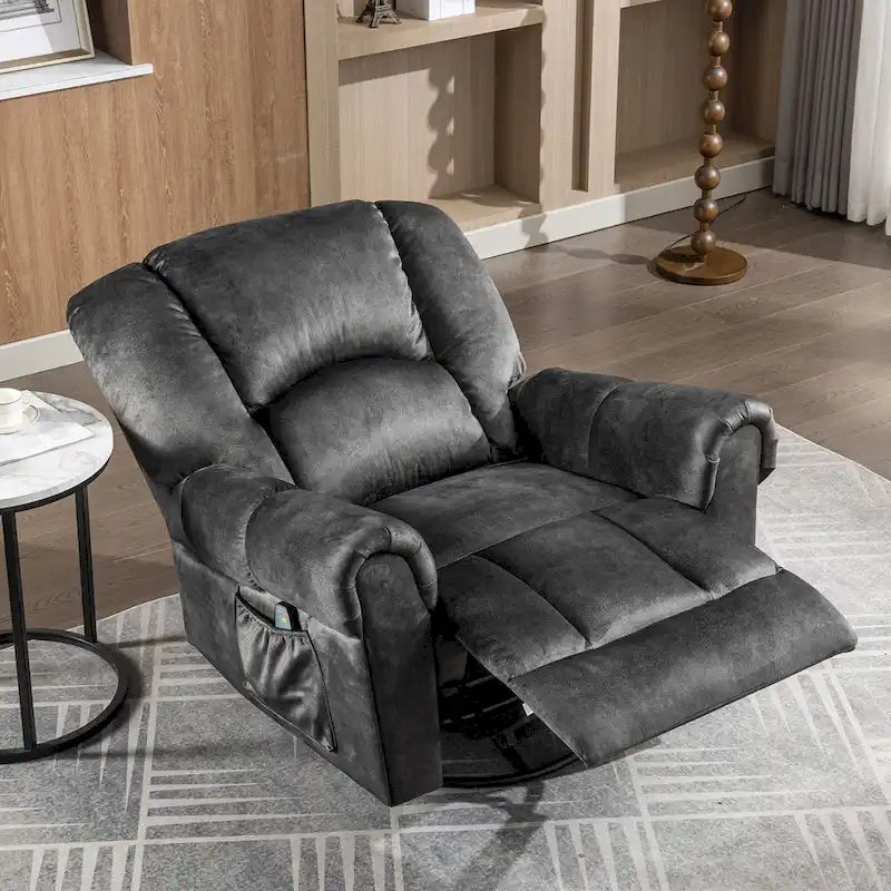 Fauteuils inclinables pivotants berçants avec massage et chaleur et poches latérales