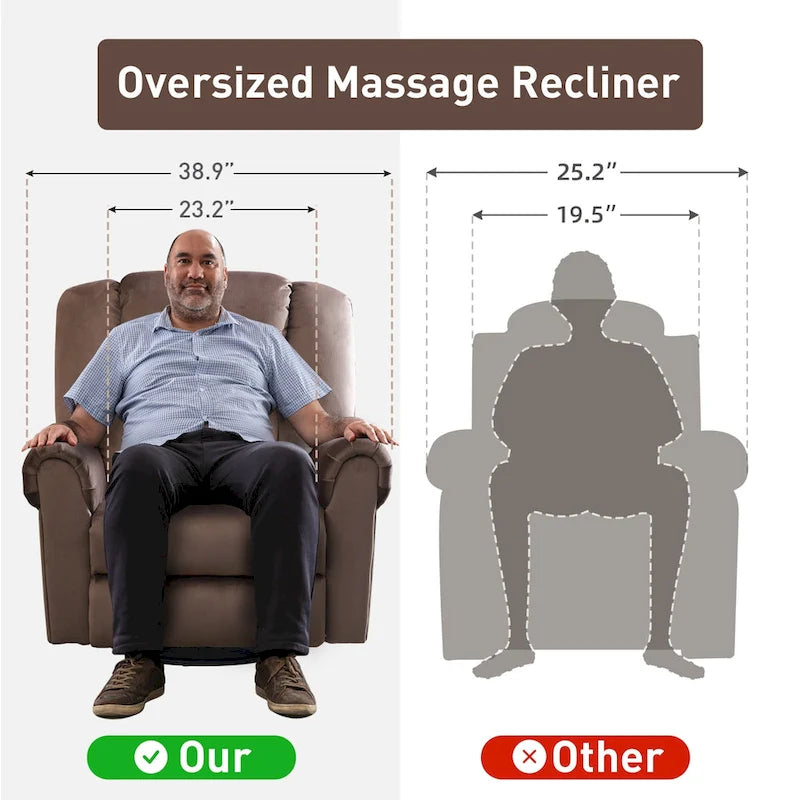 Fauteuils inclinables pivotants berçants avec massage et chaleur et poches latérales