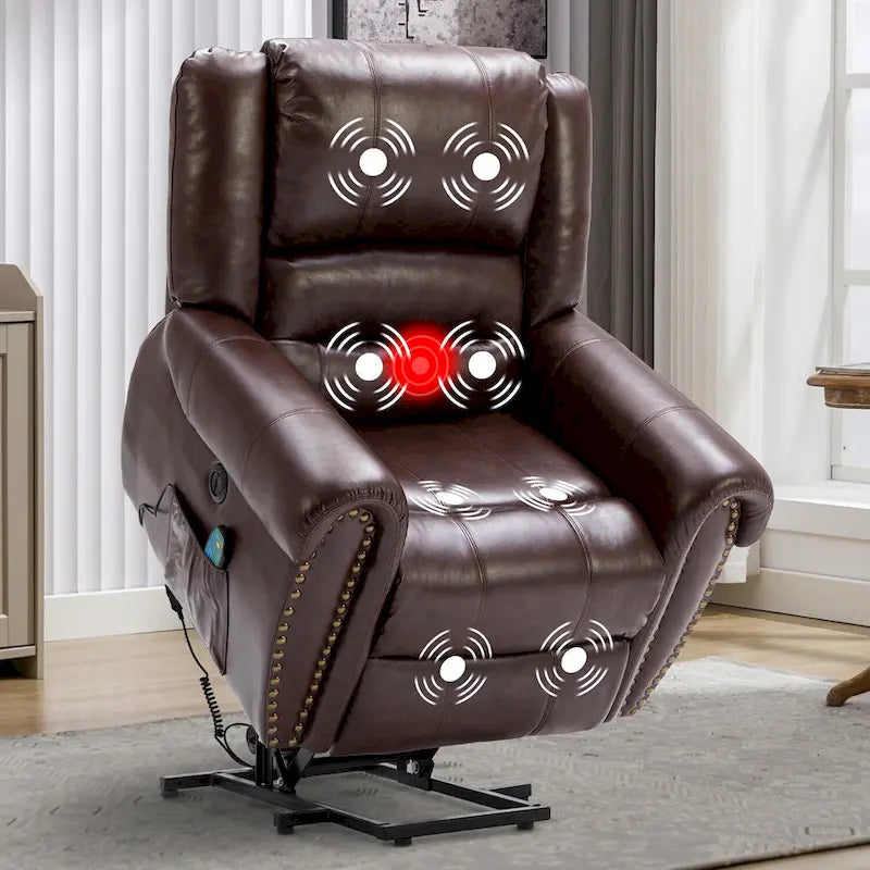 Fauteuil inclinable électrique respirant Rivet avec massage, chaleur et port USB