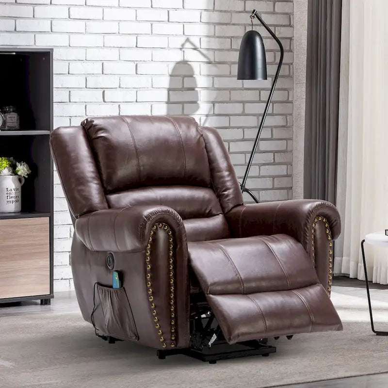 Fauteuil inclinable électrique respirant Rivet avec massage, chaleur et port USB