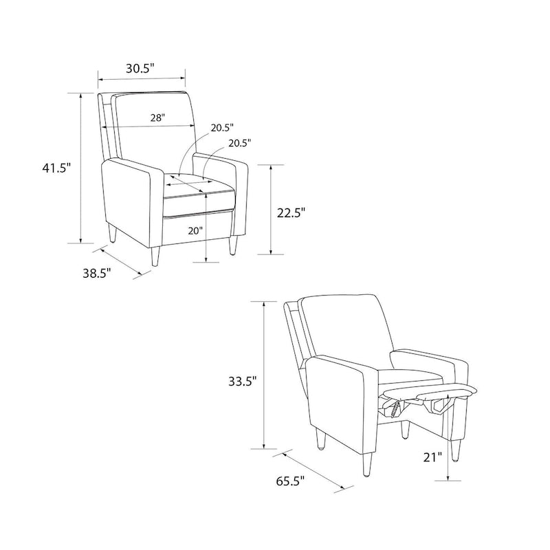 Le fauteuil inclinable Novogratz Lana Pushback