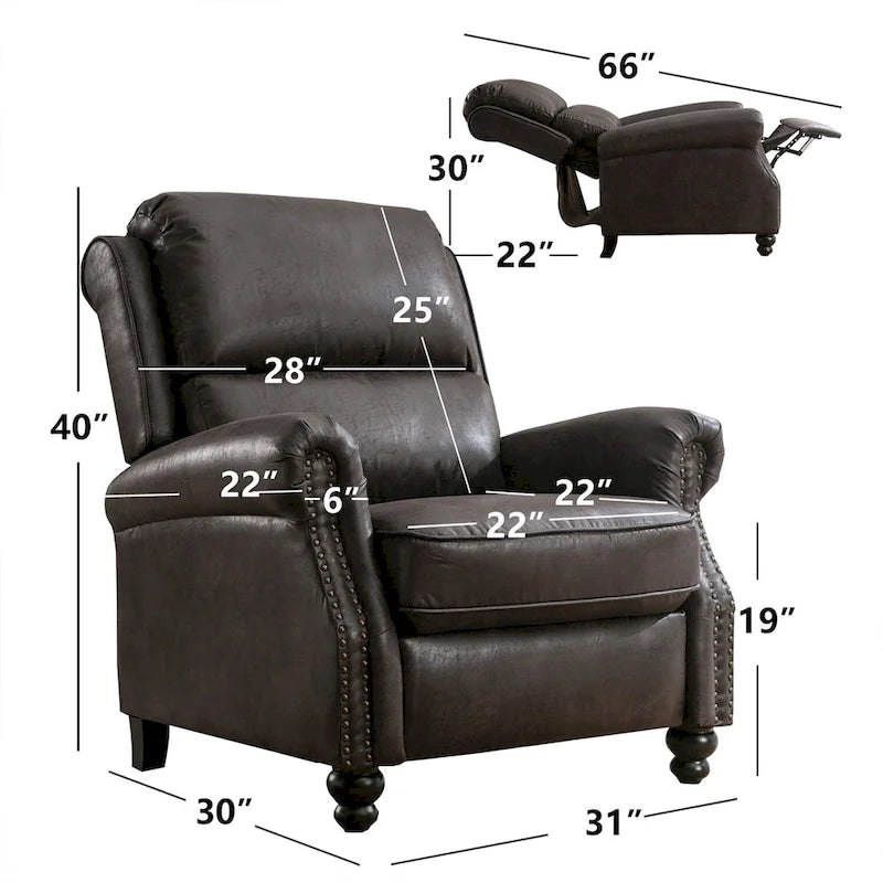 Fauteuil inclinable Club avec décorations à rivets
