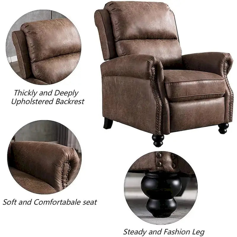 Fauteuil inclinable Club avec décorations à rivets