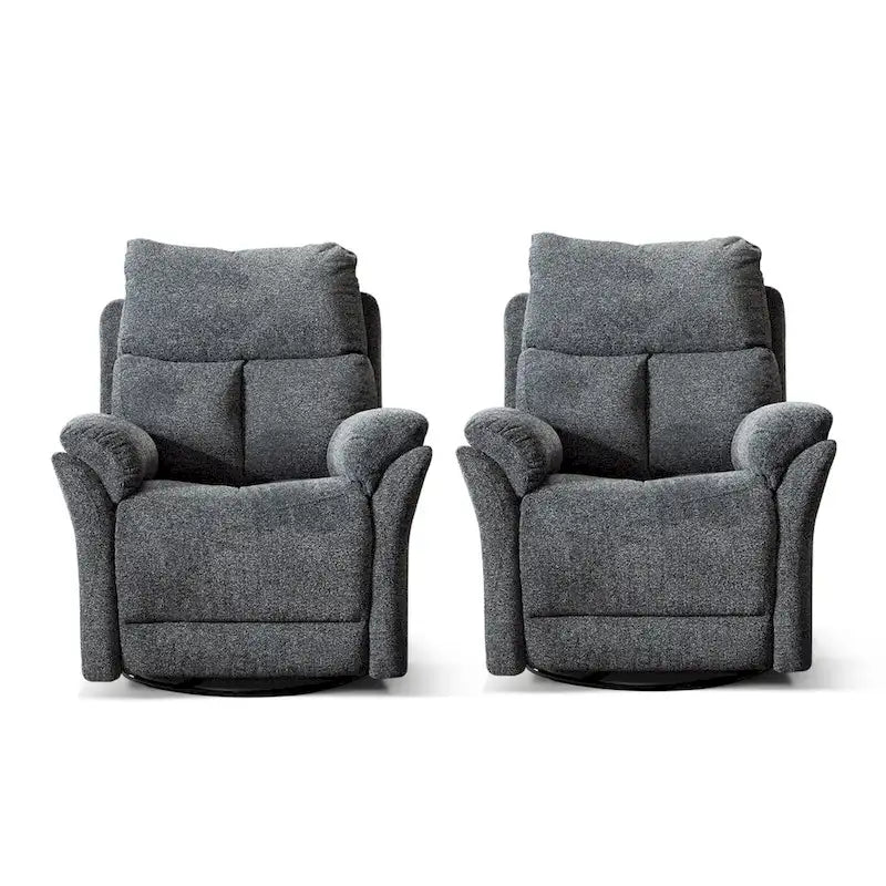 Fauteuil inclinable pivotant en tissu, canapé inclinable manuel, ensemble de deux