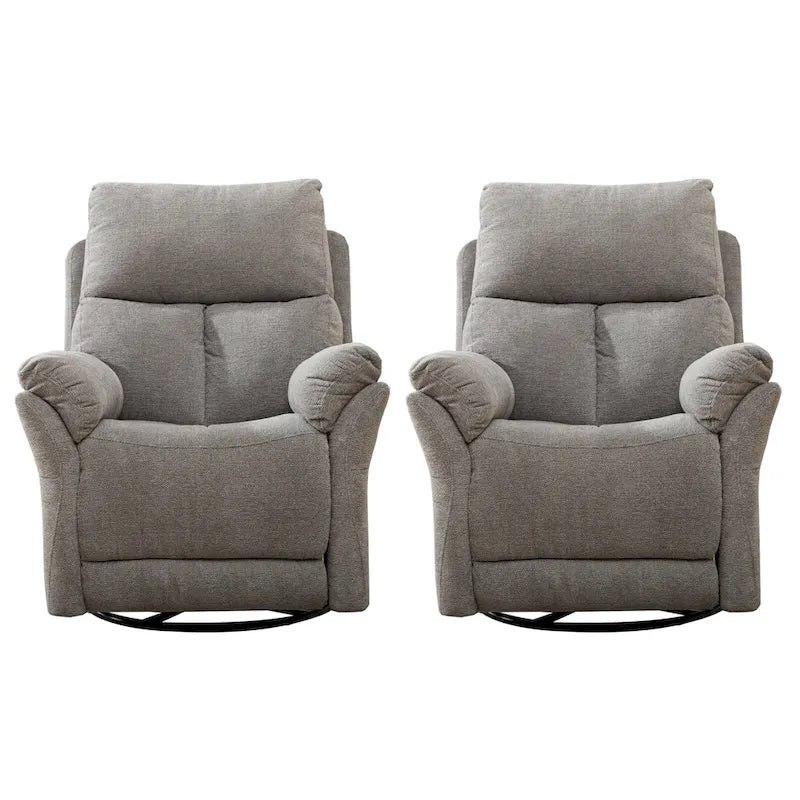Fauteuil inclinable pivotant en tissu, canapé inclinable manuel, ensemble de deux