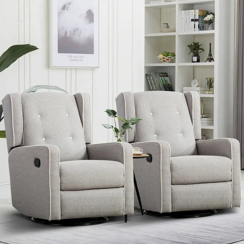 Fauteuil inclinable pivotant et berçant style course, ensemble de deux sièges