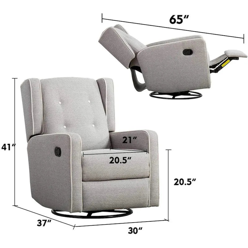 Fauteuil inclinable pivotant et berçant style course, ensemble de deux sièges