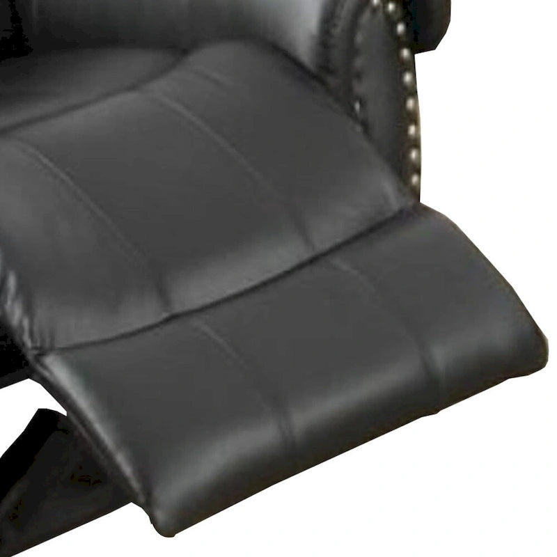 Fauteuil inclinable/à bascule en cuir reconstitué et contreplaqué Immense Relief, noir