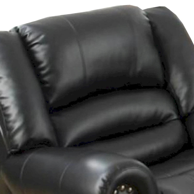 Fauteuil inclinable/à bascule en cuir reconstitué et contreplaqué Immense Relief, noir