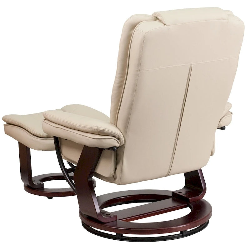 Fauteuil inclinable rembourré multi-positions contemporain avec ottoman