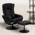 Fauteuil inclinable multiposition LeatherSoft massant avec pouf