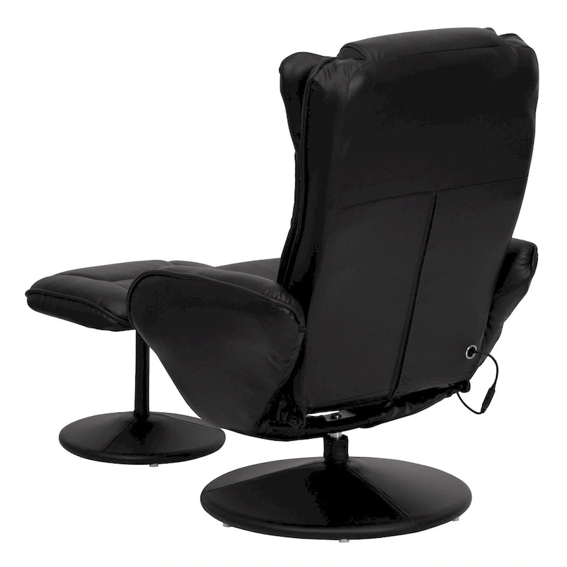 Fauteuil inclinable multiposition LeatherSoft massant avec pouf