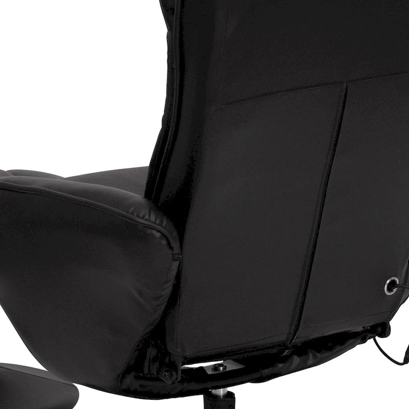 Fauteuil inclinable multiposition LeatherSoft massant avec pouf