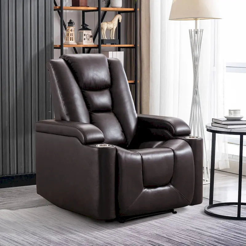 Fauteuil inclinable électrique en cuir pour cinéma maison, doux
