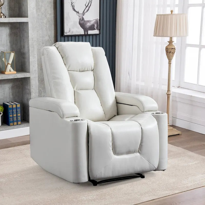Fauteuil inclinable électrique en cuir pour cinéma maison, doux