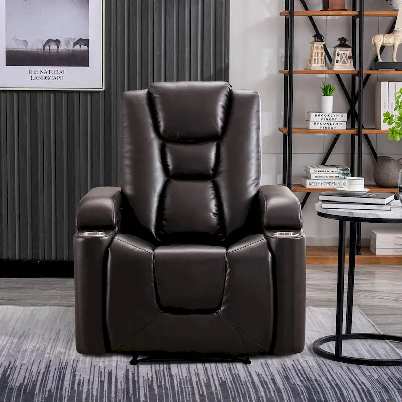 Fauteuil inclinable électrique en cuir pour cinéma maison, doux