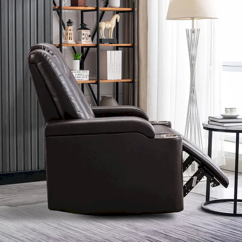 Fauteuil inclinable électrique en cuir pour cinéma maison, doux