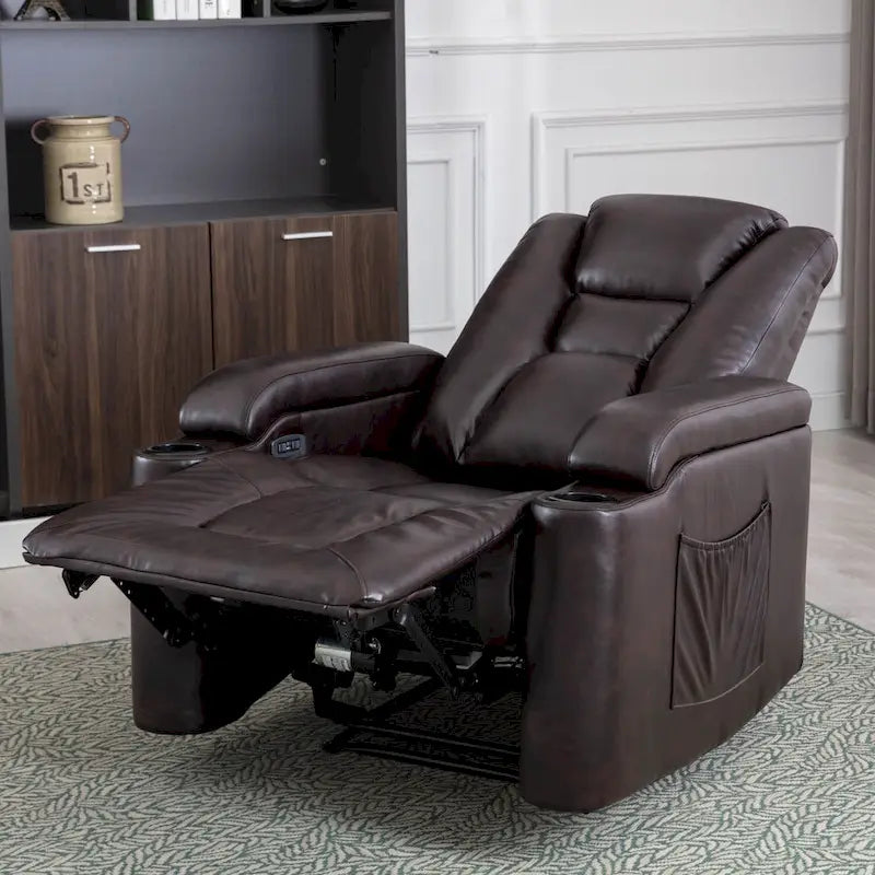 Fauteuil inclinable électrique en cuir pour cinéma maison, doux