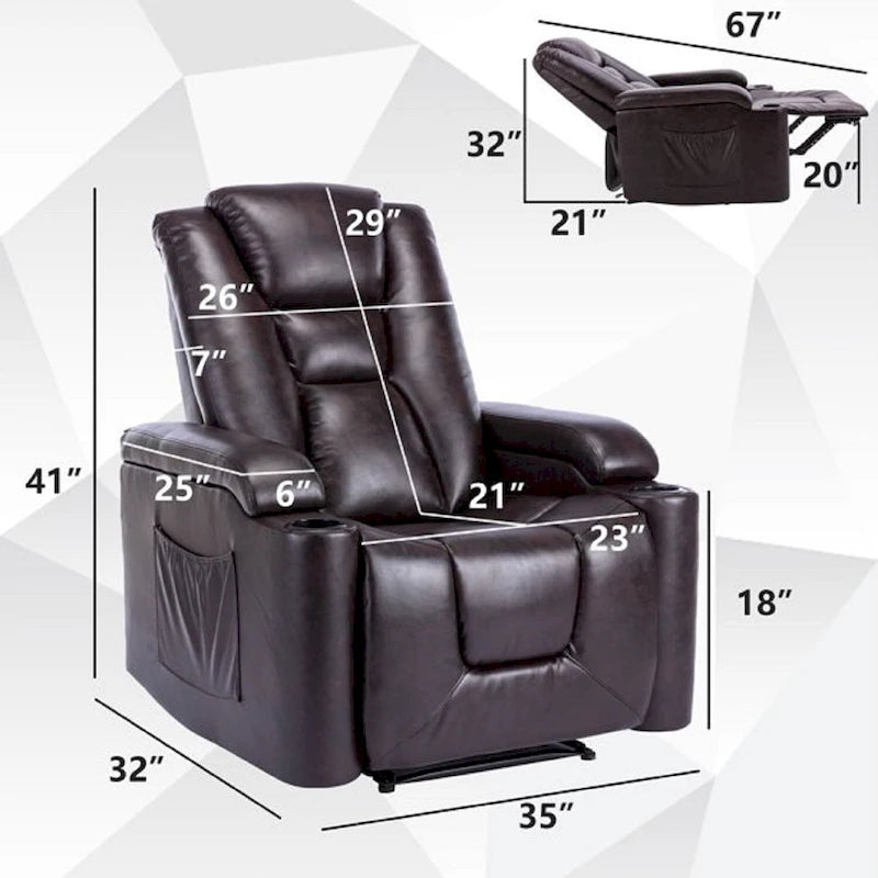 Fauteuil inclinable électrique en cuir pour cinéma maison, doux