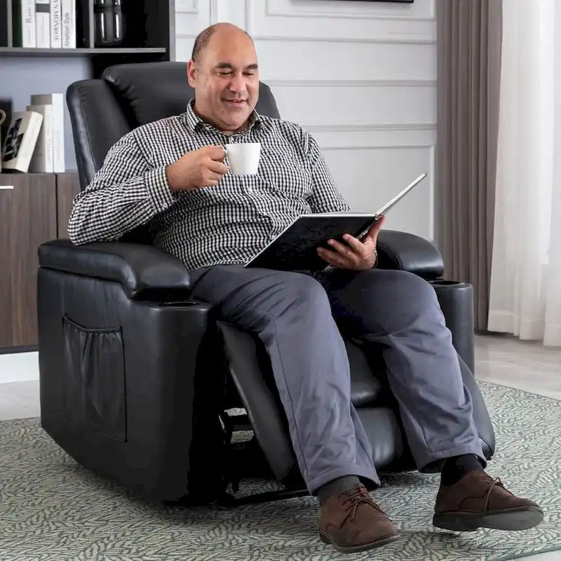 Fauteuil inclinable électrique en cuir pour cinéma maison, doux