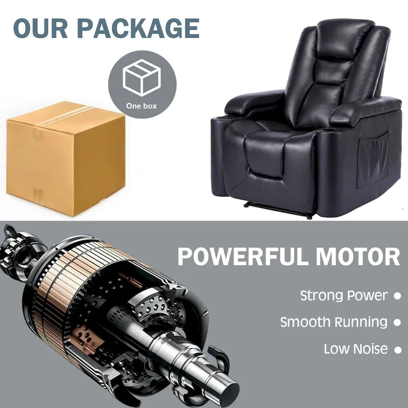 Fauteuil inclinable électrique en cuir pour cinéma maison, doux
