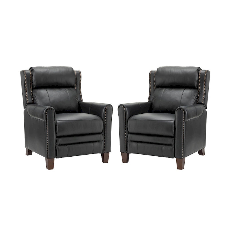 Felisa, ensemble de 2 fauteuils inclinables manuels en cuir véritable, largeur 32,48 po