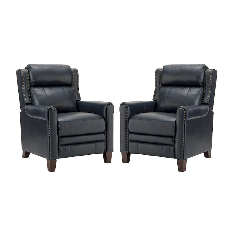 Felisa, ensemble de 2 fauteuils inclinables manuels en cuir véritable, largeur 32,48 po