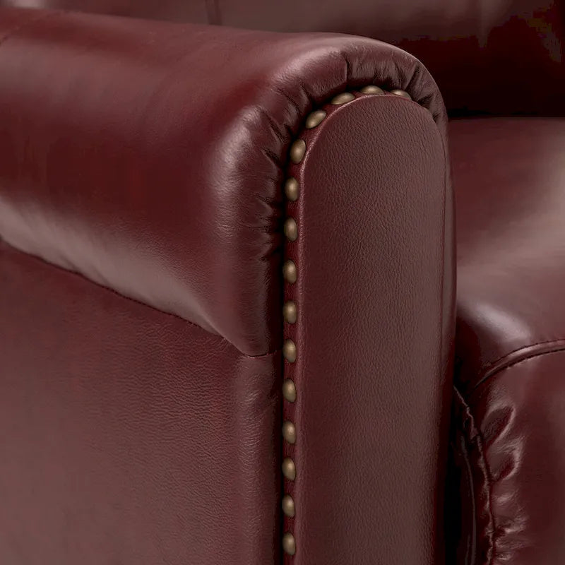 Felisa, ensemble de 2 fauteuils inclinables manuels en cuir véritable, largeur 32,48 po