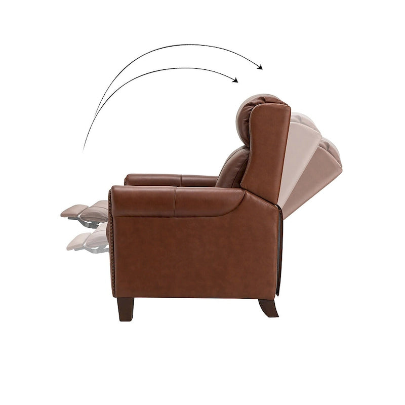 Felisa, ensemble de 2 fauteuils inclinables manuels en cuir véritable, largeur 32,48 po