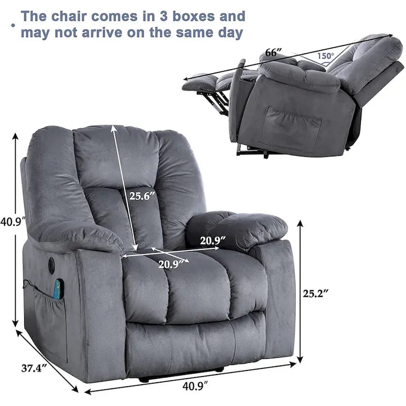 Fauteuil inclinable Ebello Power Assist Lift avec massage