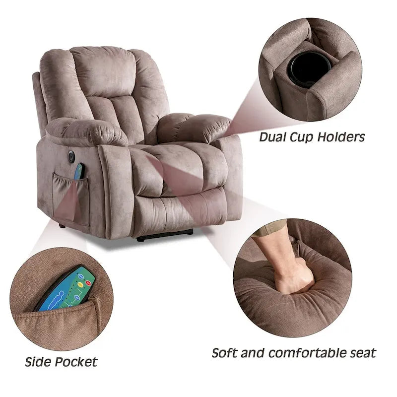 Fauteuil inclinable Ebello Power Assist Lift avec massage